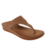 "AS IS" FitFlop Banda Perforated Leather Toe Post Sandal
