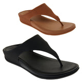 "AS IS" FitFlop Banda Perforated Leather Toe Post Sandal