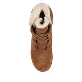 "AS IS" BEARPAW® Phoebe Suede Sheepskin Lace-Up Hiker Boot w/NeverWet™