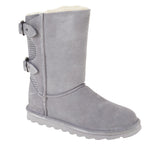 "AS IS" BEARPAW Clara Suede Sheepskin Buckled Boot with NeverWet - 11M