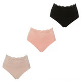 Rhonda Shear 3-pack Cotton Blend Ahh Panty with Lace Overlay