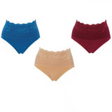 Rhonda Shear 3-pack Cotton Blend Ahh Panty with Lace Overlay