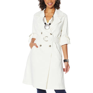 MarlaWynne Trench Jacket with Removable Sash-Large