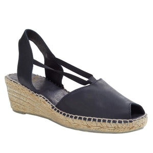 "AS IS" Andre' Assous Dainty Leather Espadrille Wedge Sandal 