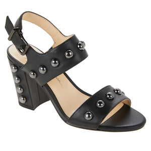 "AS IS" Jessica Simpson Madrie Leather Studded High-Heel Sandal