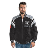 Officially Licensed NFL Men's Suede Jacket RAIDERS