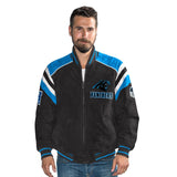 Officially Licensed NFL Men's Suede Jacket PANTHERS