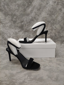 "AS IS" Steve Madden Faith Black Suede Ankle Strap Heels