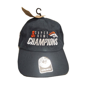 "AS IS" Officially Licensed NFL  3x Super Bowl Champions Adjustable Hat by '47 Brand  Broncos