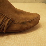 "AS IS" Minnetonka Lacy Suede Fringe Bootie -10M