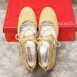 "AS IS" Aerosoles Goodness Suede Ballet Flats -7.5 Tan