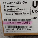 "AS IS" FitFlop Uberknit pull on sneaker metallic 6.5