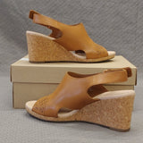 "AS IS" Clark's Lafley Joy cork wedge sandal Tan- 7.5W