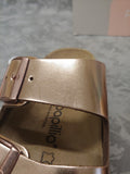 "AS IS" Birkenstock Arizona Metallic Leather Platform Sandal