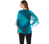 H by Halston V-Neck Printed Cape Top