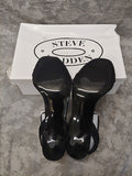 "AS IS" Steve Madden Faith Black Suede Ankle Strap Heels